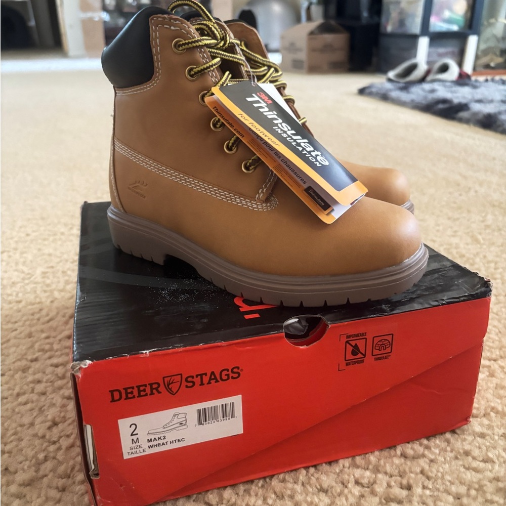Deer Stags Tan Lace-Up Boots size 2